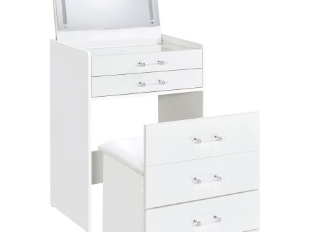 Danbury - 3-Drawer Makeup Vanity & Stool Set on Sale