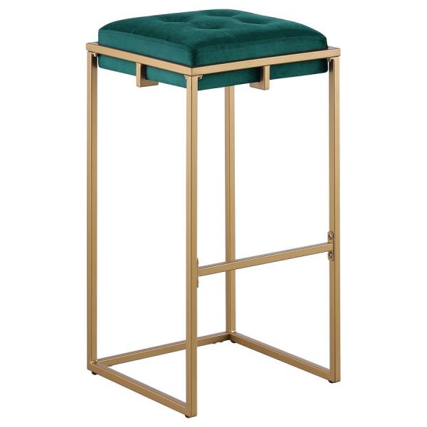 Nadia - Upholstered Backless Bar Stool (Set of 2) - Hunter Green Online Hot Sale