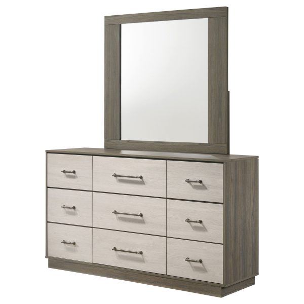 Fenwick - 9-Drawer Dresser With Mirror - Gray Oak For Discount