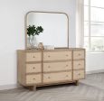 Kailani - 9-Drawer Dresser & Mirror - Beige Oak Hot on Sale