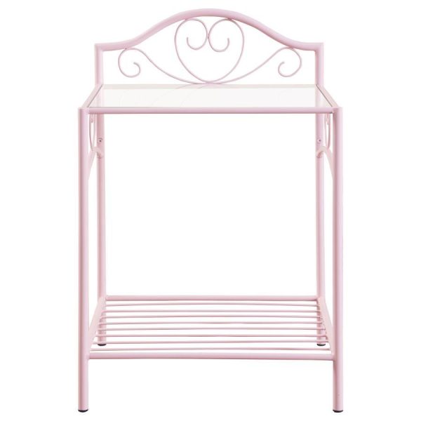 Massi - Metal 1-Shelf Nightstand - Powder Pink For Discount