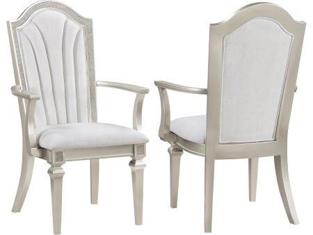 Evangeline - Wood Dining Arm Chair (Set of 2) - Silver Oak Sale