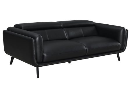 Shania - Upholstered Low Back Sofa - Black on Sale