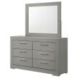 Ives - 6-Drawer Dresser And Mirror - Gray High Gloss Online Hot Sale