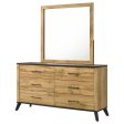 Kaywood - 6-Drawer Dresser And Mirror - Natural Pine Online Hot Sale