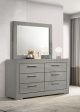 Ives - 6-Drawer Dresser And Mirror - Gray High Gloss Online Hot Sale