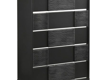 Blacktoft - 5-Drawer Bedroom Chest - Black Discount