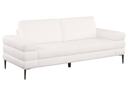 Jessel - Chenille Upholstered Track Arm Sofa - Ivory For Discount