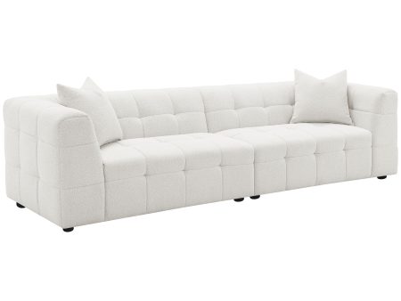 Everly - Boucle Upholstered Extra Long Sofa - White Online Sale