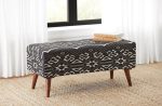 Cababi - Tribal Fabric Upholstered Accent Storage Bench - Black Sale