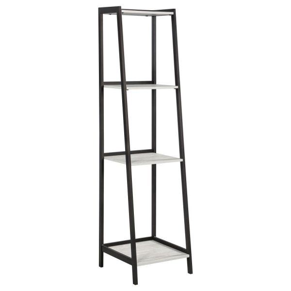 Pinckard - 4-Shelf Bookshelf - Gray Stone Online now