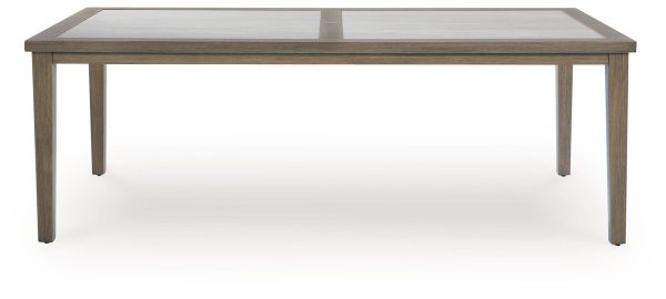 Rainier Ranch - Brown   Beige - Rectangle Dining Table With Umbrella Option For Sale