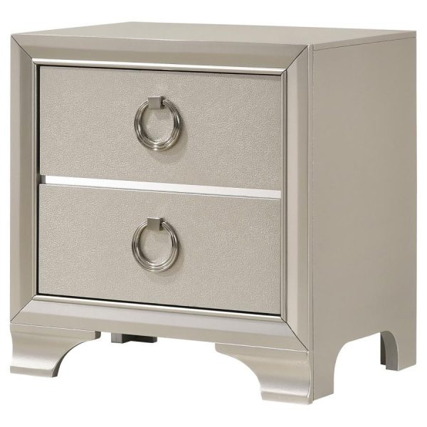 Salford - 2-Drawer Nightstand - Metallic Sterling For Sale