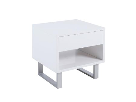 Atchison - 1-Drawer Rectangular End Table - White High Gloss Online Hot Sale