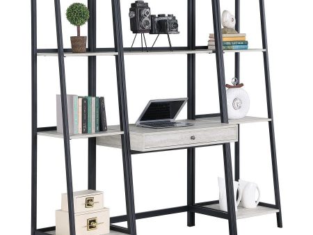 Pinckard - 3 Piece Ladder Desk And Bookcase Set - Gray Stone Online