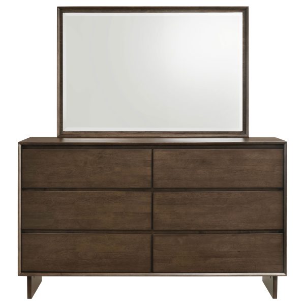 Glenwood - 6-Drawer Dresser And Mirror - Warm Brown For Discount