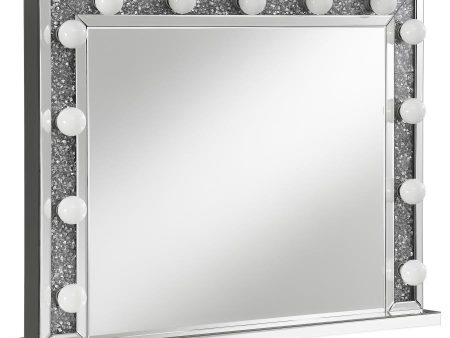 Wilmer - Rectangular Table Vanity Mirror With Lighting - Silver on Sale