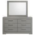 Ives - 6-Drawer Dresser And Mirror - Gray High Gloss Online Hot Sale