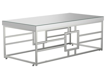 Dafina - Rectangular Mirrored Top Coffee Table - Chrome For Sale