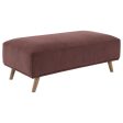 Elizabeth - Corduroy Upholstered Ottoman - Wine Red For Sale