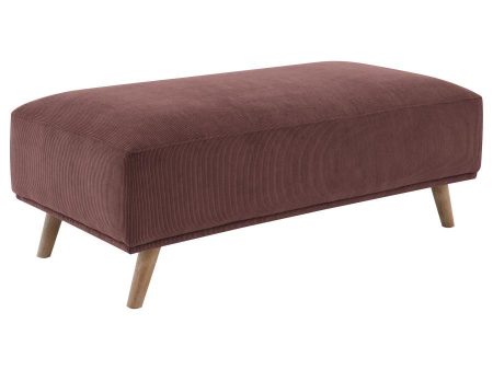 Elizabeth - Corduroy Upholstered Ottoman - Wine Red For Sale