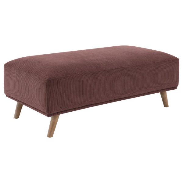 Elizabeth - Corduroy Upholstered Ottoman - Wine Red For Sale