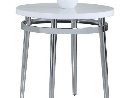 Avilla - Round Marble Top Side End Table - White Online Sale