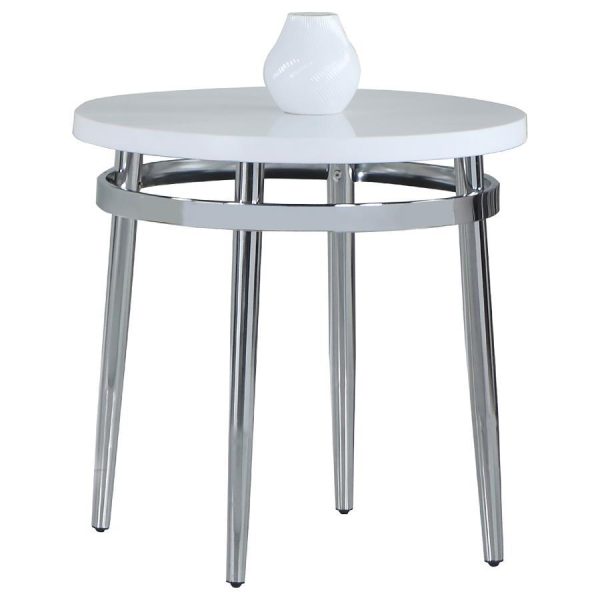 Avilla - Round Marble Top Side End Table - White Online Sale