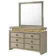 Giselle - 8-Drawer Dresser With Mirror - Rustic Beige For Cheap