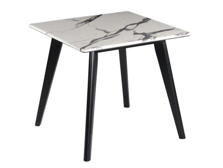 Bayhill - Square Faux Marble Top End Table - Black And White on Sale