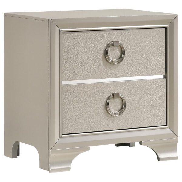 Salford - 2-Drawer Nightstand - Metallic Sterling For Sale