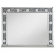 Wilmer - Rectangular Table Vanity Mirror With Lighting - Silver on Sale