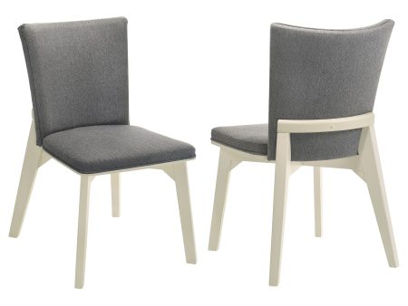 Biloxi - Upholstered Dining Side Chair (Set of 2) - Gray For Sale