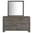 Wright - 6-Drawer Dresser And Mirror - Brown Oak Sale