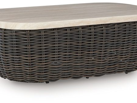 Kimora - Beige   Dark Brown - Rectangular Cocktail Table For Sale