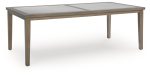 Rainier Ranch - Brown   Beige - Rectangle Dining Table With Umbrella Option For Sale