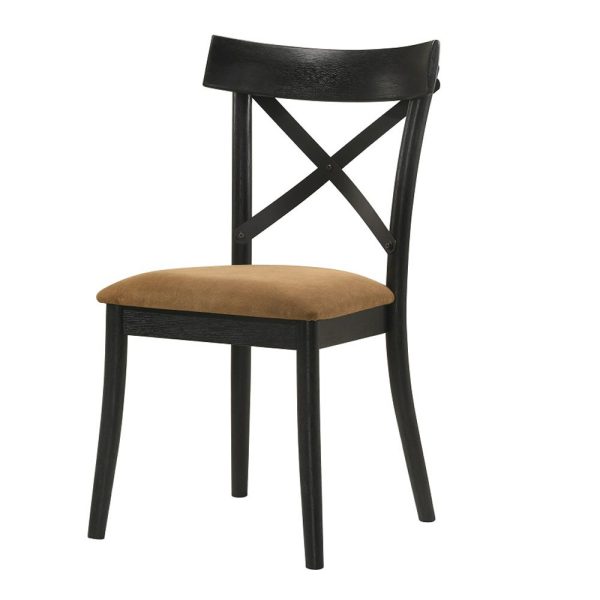 Hillary - Side Chair (Set of 2) - Walnut & Black Fashion