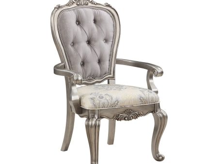 Ariadne - Arm Chair (Set of 2) - Velvet & Antique Platinum Fashion