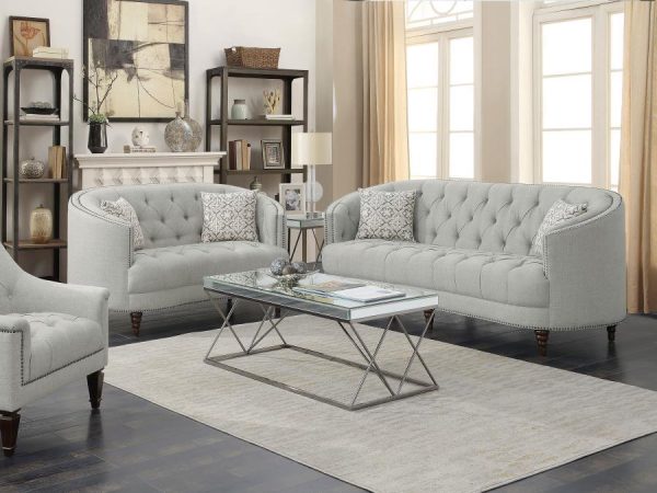 Avonlea - Upholstered Sloped Arm Sofa Set Fabric on Sale