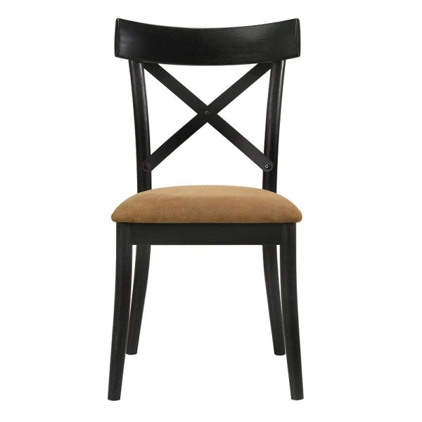 Hillary - Side Chair (Set of 2) - Walnut & Black Fashion