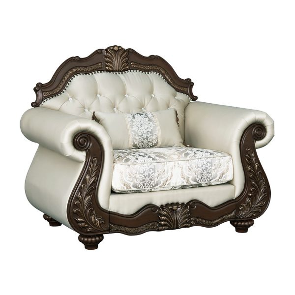 Pierce - Chair With Pillow - Beige Fabric & Cherry Finish Online Sale