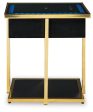 Rexwell - Black   Gold Finish - Accent Table With Speaker For Sale