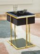 Rexwell - Black   Gold Finish - Accent Table With Speaker For Sale