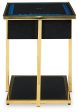 Rexwell - Black   Gold Finish - Accent Table With Speaker For Sale