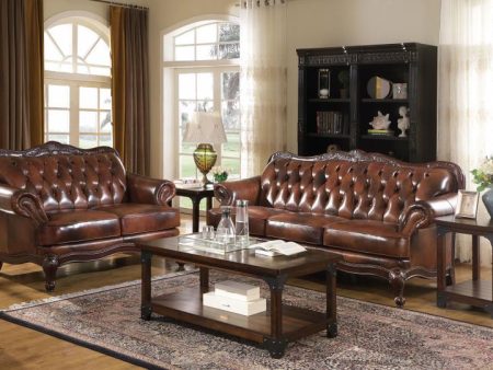 Victoria - Leather Upholstered Sofa Set For Sale