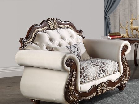 Pierce - Chair With Pillow - Beige Fabric & Cherry Finish Online Sale