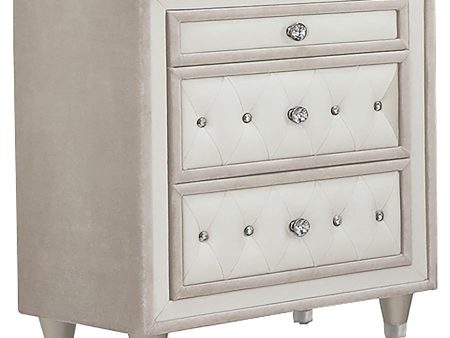 Antonella - Upholstered 3-Drawer Nightstand Online Sale