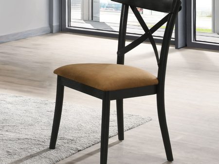 Hillary - Side Chair (Set of 2) - Walnut & Black Fashion