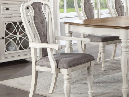 Florian - Arm Chair (Set of 2) - Gray & Antique White Cheap