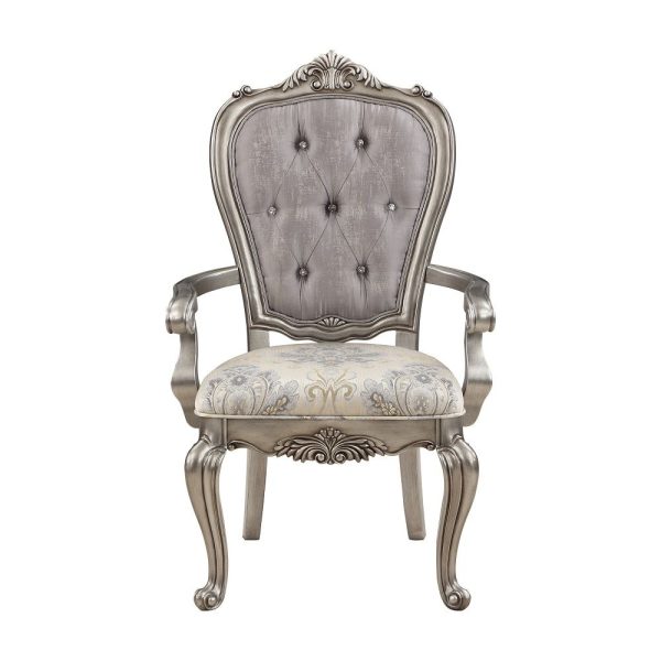 Ariadne - Arm Chair (Set of 2) - Velvet & Antique Platinum Fashion